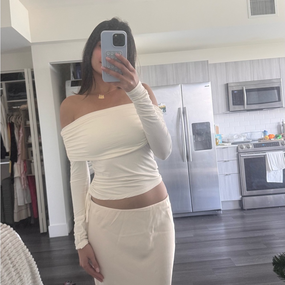 Off-Shoulder Cream Top